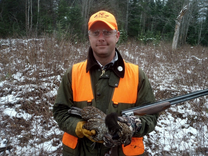 Todd with a beautiful Vermont ruffed grouse