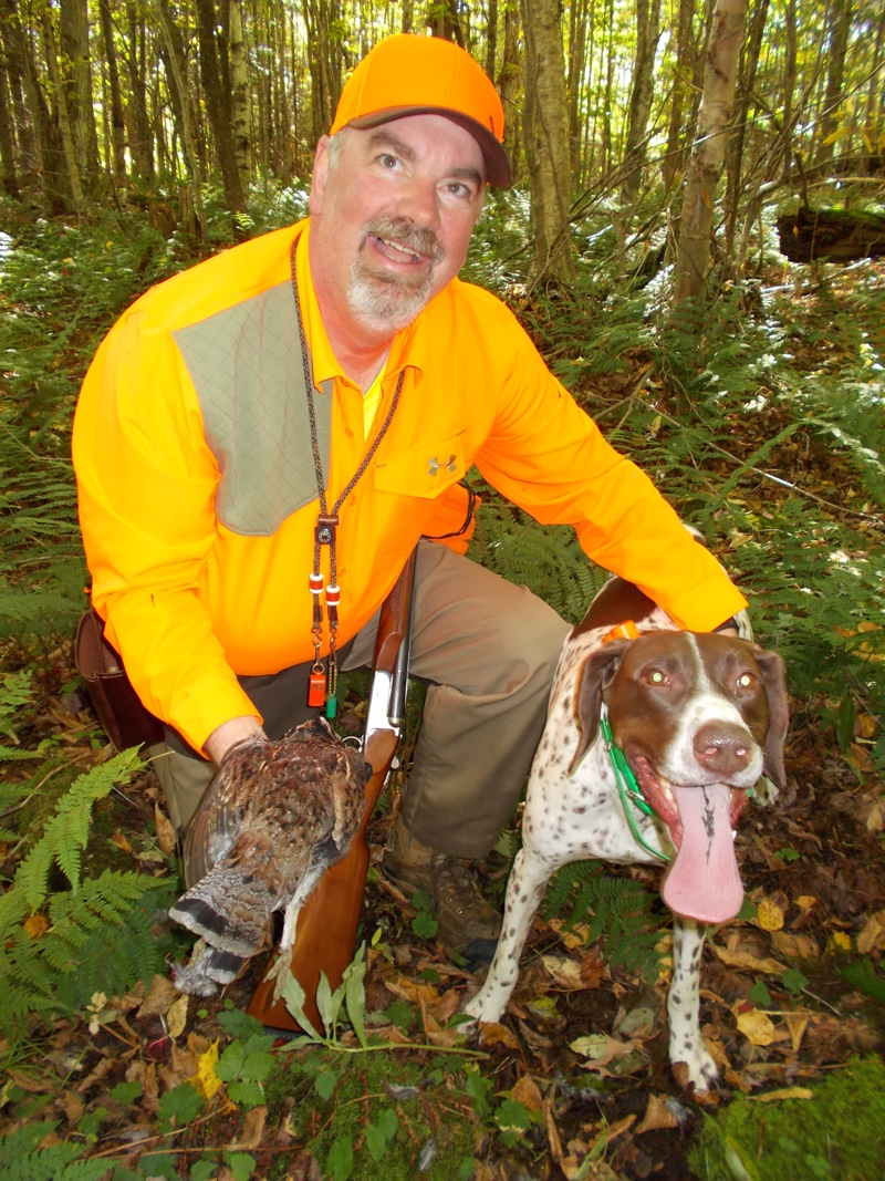 Randy Hansen with his first Vermont ruffed grouse